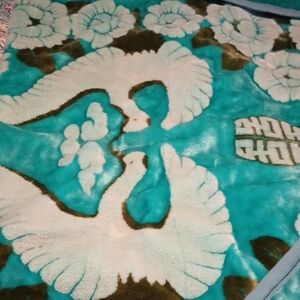 Elegant Teal and White Blanket